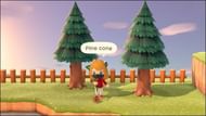 Players can get pine cones and acorns by shaking trees (Image via Animal Crossing world)